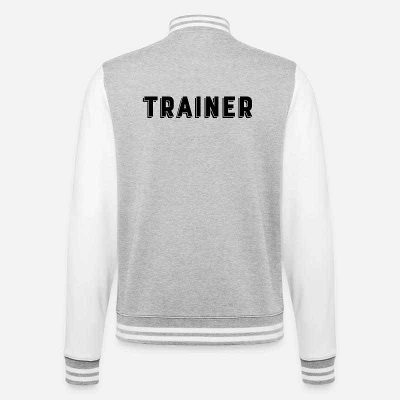 Trainer - College-Sweatjacke - Grau meliert/Weiß