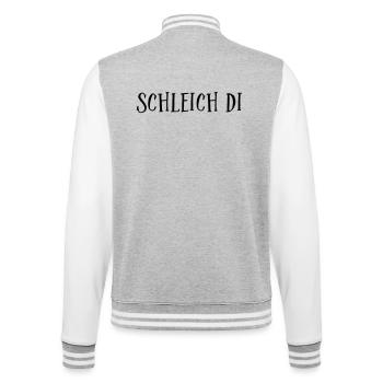 Dialekt bayrisch - College-Sweatjacke - Grau meliert/Weiß - Hinten - Marisol (170cm)