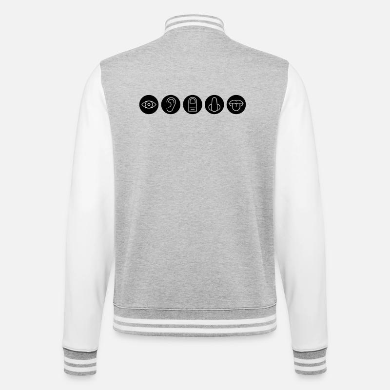 Five senses, sense organs - College Sweat Jacket - heather grey/white