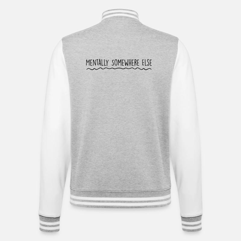 Mentally somewhere else - College Sweat Jacket - heather grey/white
