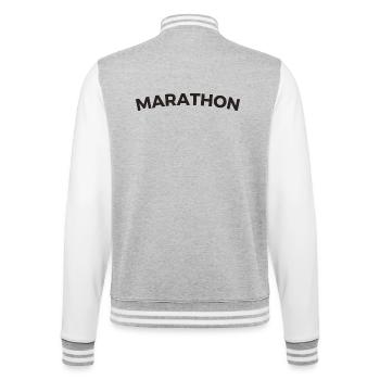 Marathon - College-Sweatjacke - Grau meliert/Weiß - Hinten - Marisol (170cm)