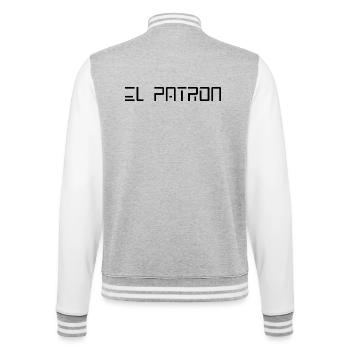 El Patron – Der Chef Look - College-Sweatjacke - Grau meliert/Weiß - Hinten - Marisol (170cm)