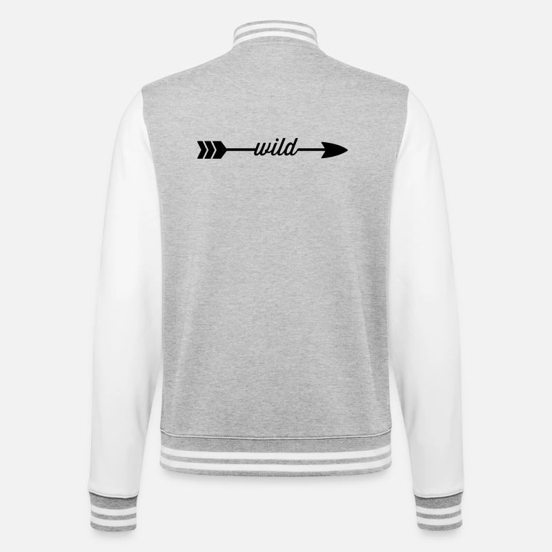 Wild - College Sweat Jacket - heather grey/white