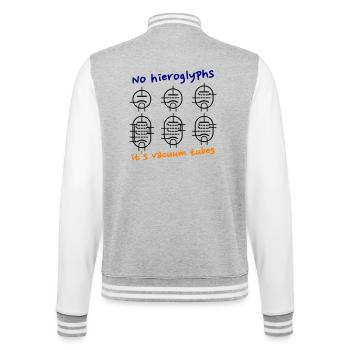 Pas de hiéroglyphes, ce sont des tubes à vide - Veste Teddy - gris chiné / blanc - Dos - Marisol (170cm)