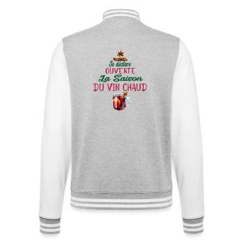 je declare ouverte la saison du vin chaud - Veste Teddy - gris chiné / blanc - Dos - Marisol (170cm)