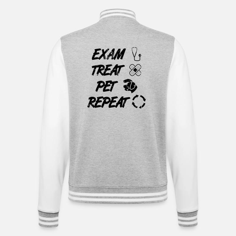 Tiermediziner Routine - College-Sweatjacke - Grau meliert/Weiß