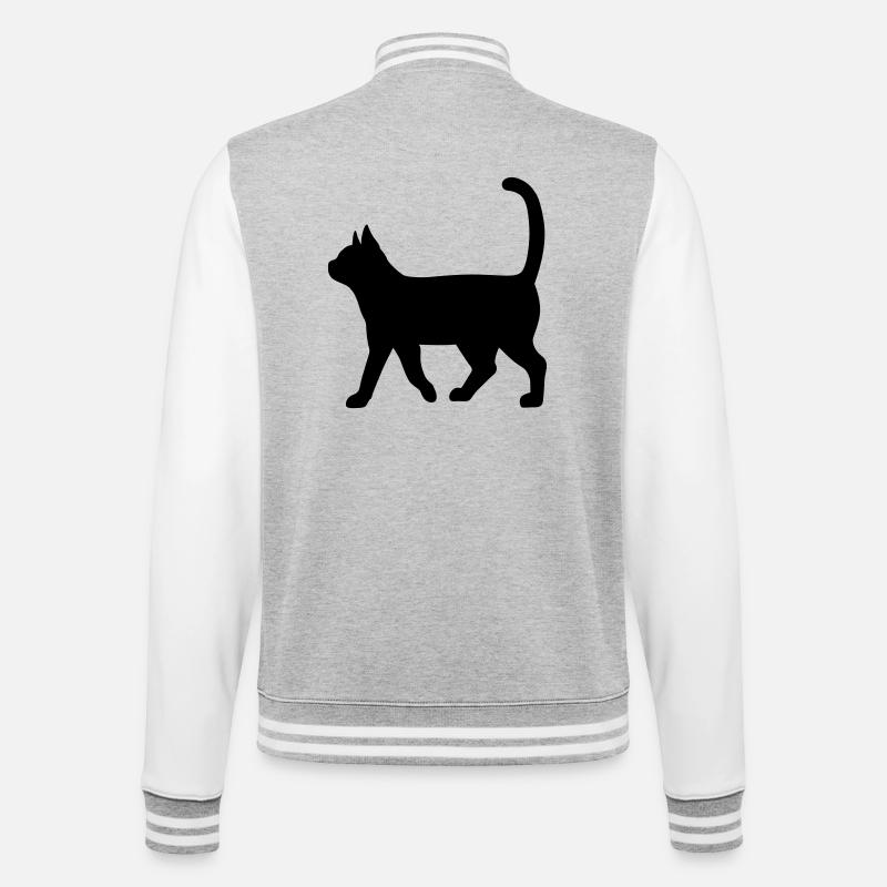 Silhouette teckel – Motif chien classique - Veste Teddy - gris chiné / blanc