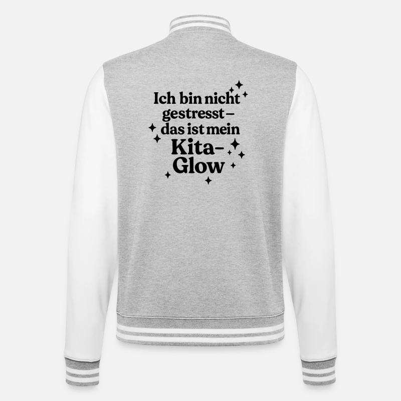 Ich bin nicht gestresst... - College-Sweatjacke - Grau meliert/Weiß