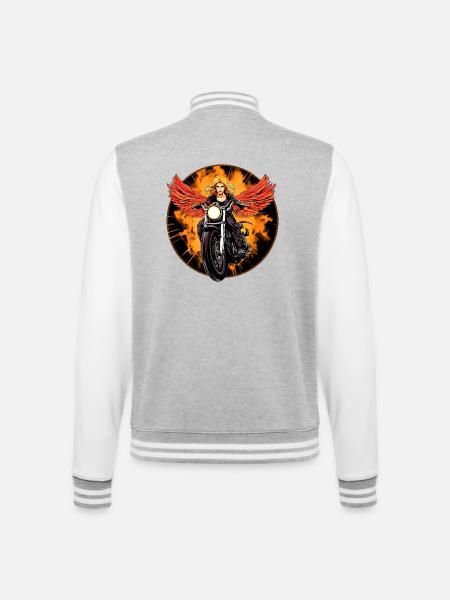 Engel Moto / Motard Engel - Veste Teddy - gris chiné / blanc