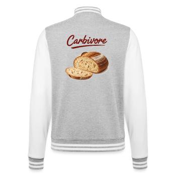 sourdough Bread Baking Carbivore Baker Local - College Sweat Jacket - heather grey/white - Back - Marisol (170cm)