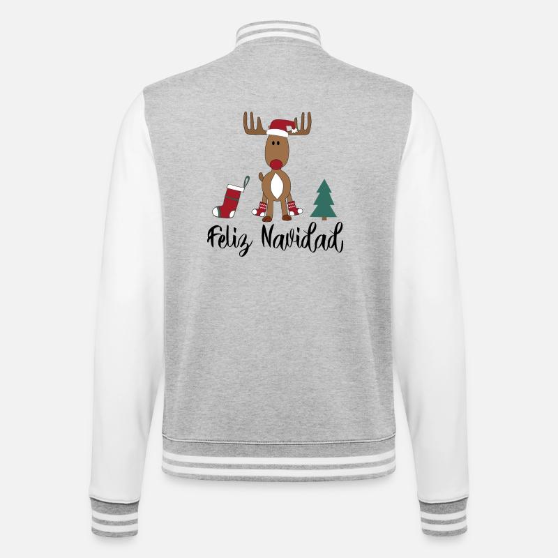Espagnol de Noël - Veste Teddy - gris chiné / blanc