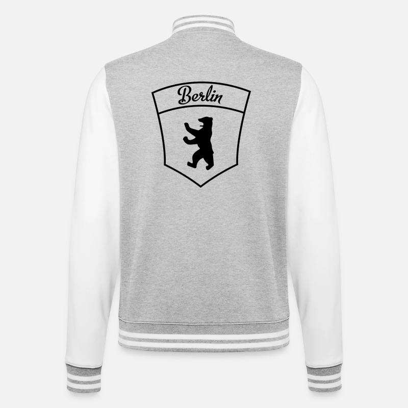Berlin - College Sweat Jacket - heather grey/white