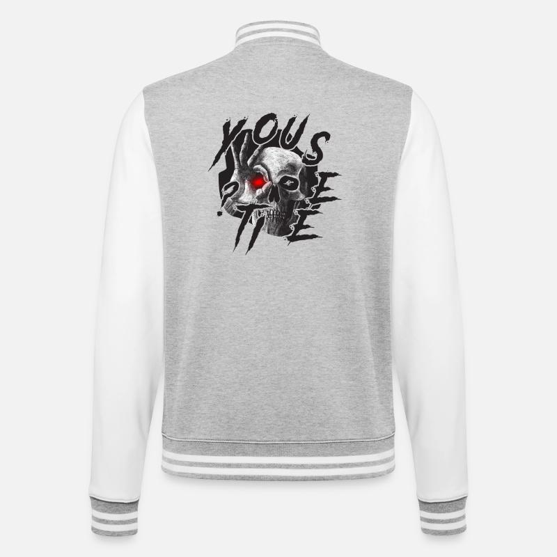 Siehst du es ? - College-Sweatjacke - Grau meliert/Weiß