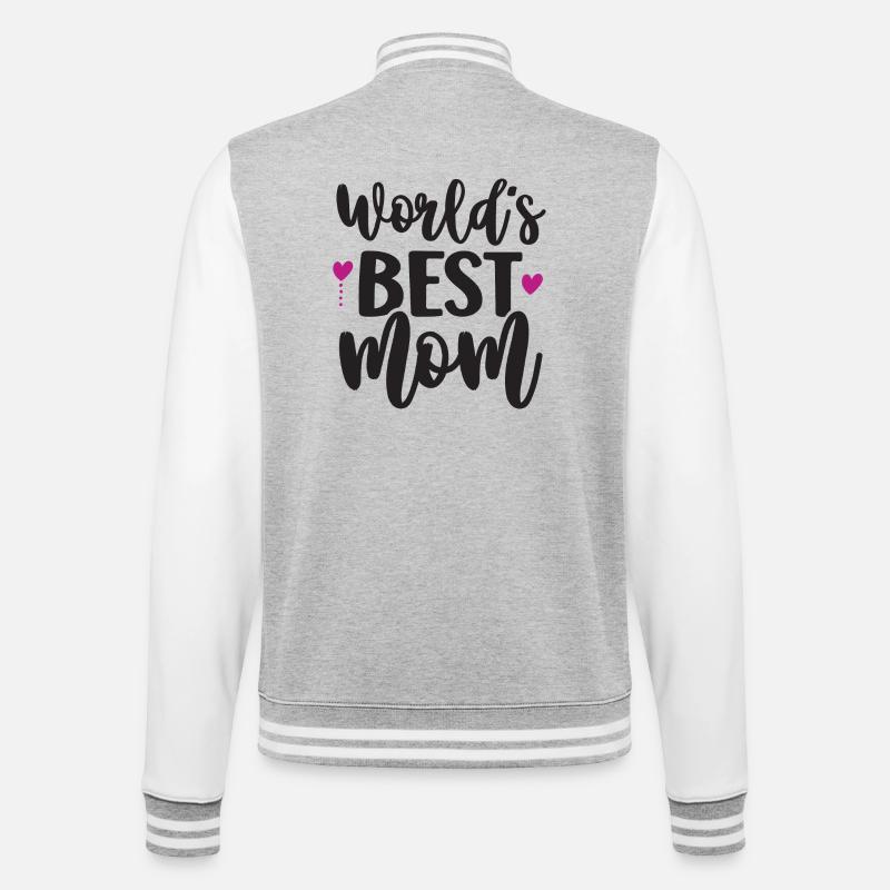 Die beste Mutter der Welt - College-Sweatjacke - Grau meliert/Weiß