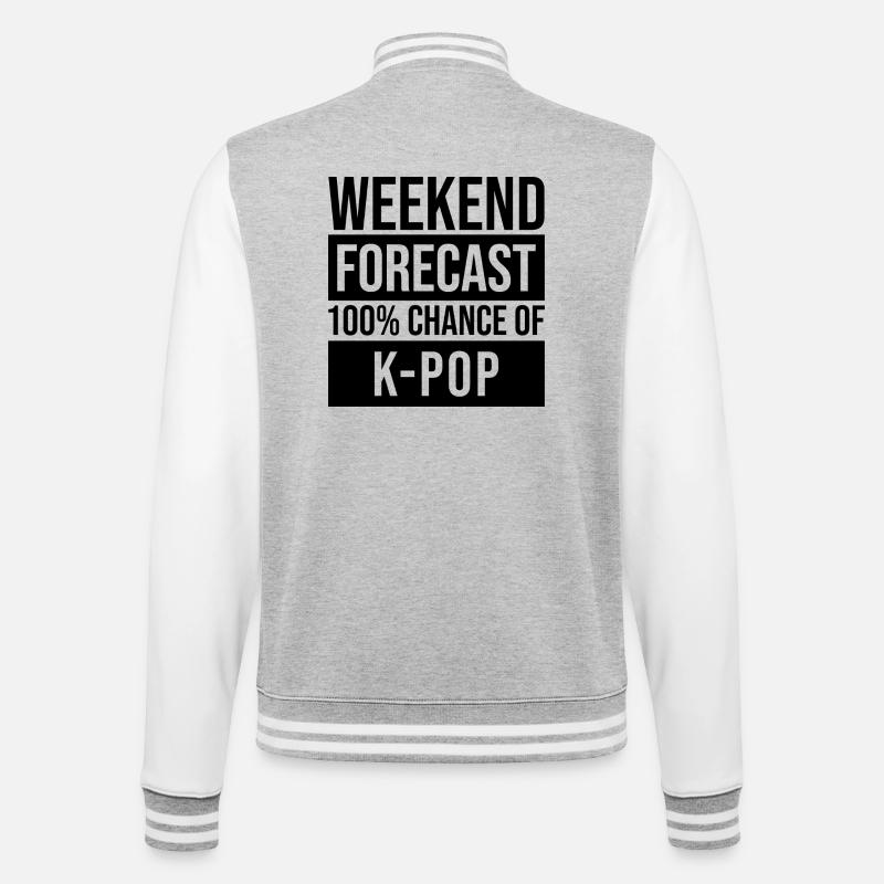 k pop - College sweatjakke - grå meleret/hvid