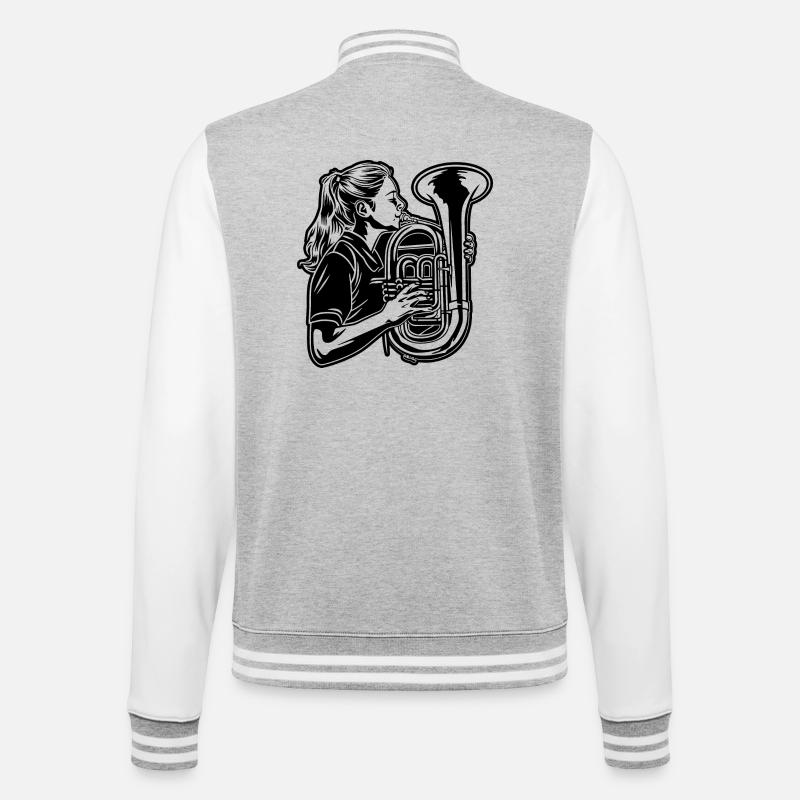 Tuba Mädchen - College-Sweatjacke - Grau meliert/Weiß