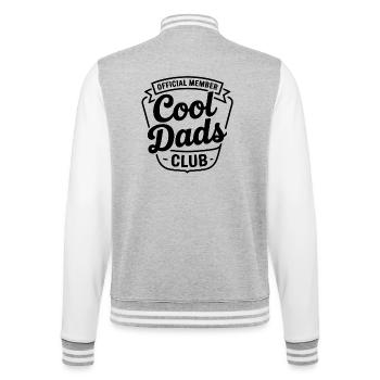 Official Member – Cool Dads Club - College Sweat Jacket - heather grey/white - Back - Marisol (170cm)