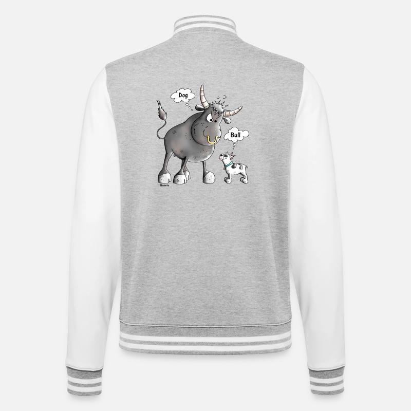 Drôle Bouledogue français bande dessinée - Comique - Veste Teddy - gris chiné / blanc
