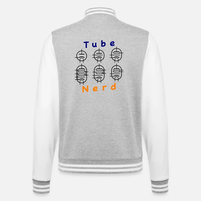 Vacuum Tube Nerd - College-Sweatjacke - Grau meliert/Weiß