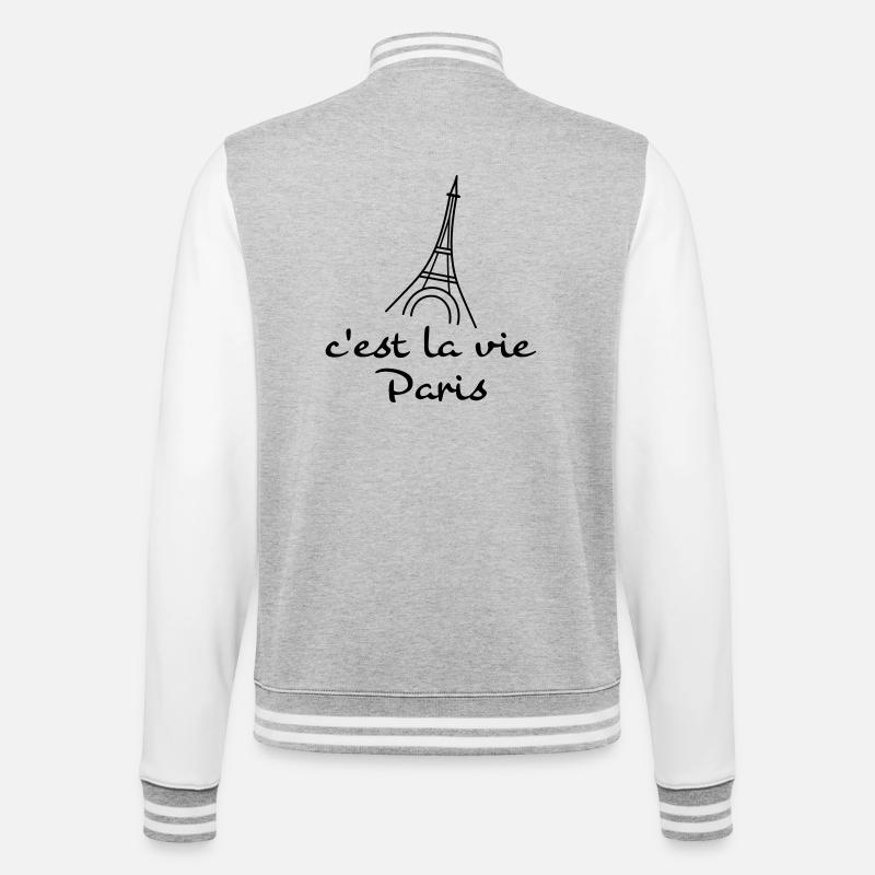 c'est la vie - College Sweat Jacket - heather grey/white