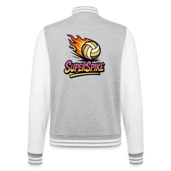 SuperSpike | Bolide - Veste Teddy - gris chiné / blanc - Dos - Marisol (170cm)