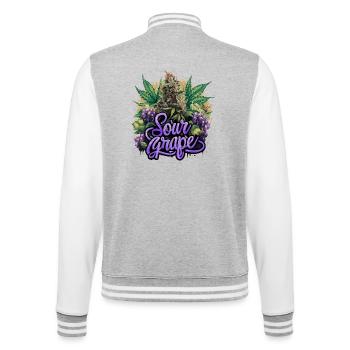Sour Grape - College Sweat Jacket - heather grey/white - Back - Marisol (170cm)
