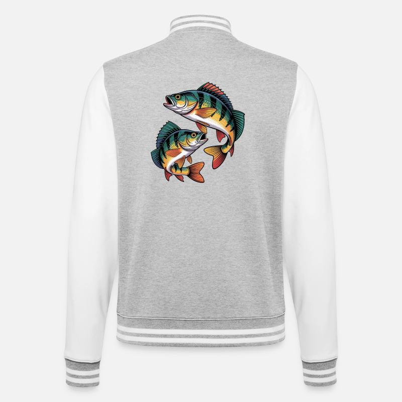 two perch - College Sweat Jacket - heather grey/white