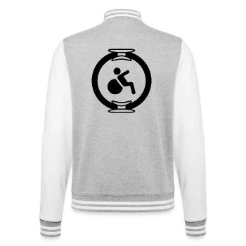 Pilates - College-Sweatjacke - Grau meliert/Weiß - Hinten - Marisol (170cm)