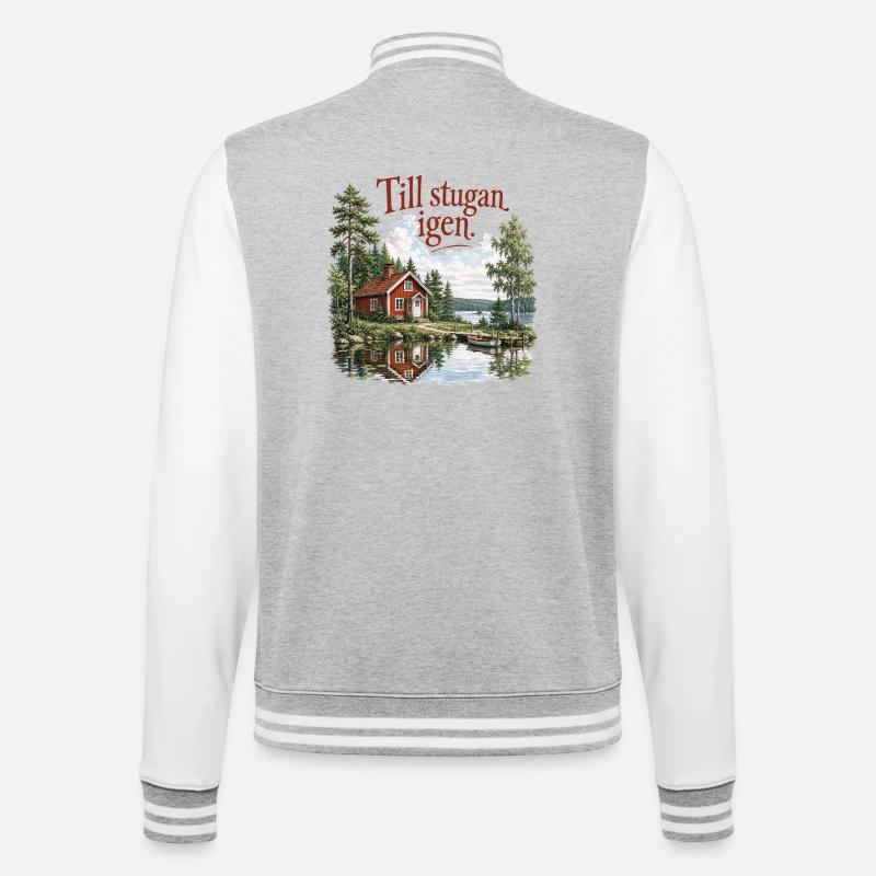 De Retour au Chalet Nostalgie Suédoise - Veste Teddy - gris chiné / blanc