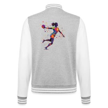 Handball Handball Player Handball Coach Fan Gift - College Sweat Jacket - heather grey/white - Back - Marisol (170cm)