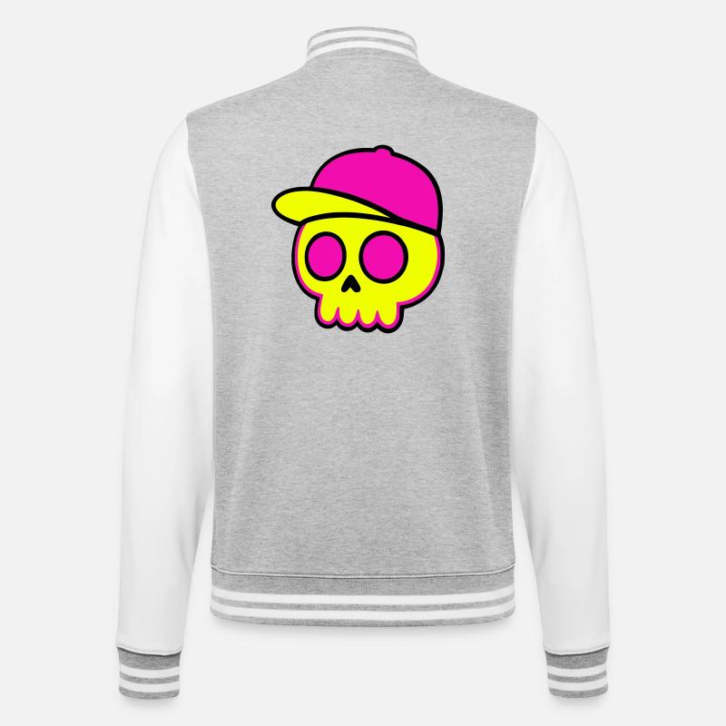 Conception de calotte crânienne néon - Veste Teddy - gris chiné / blanc
