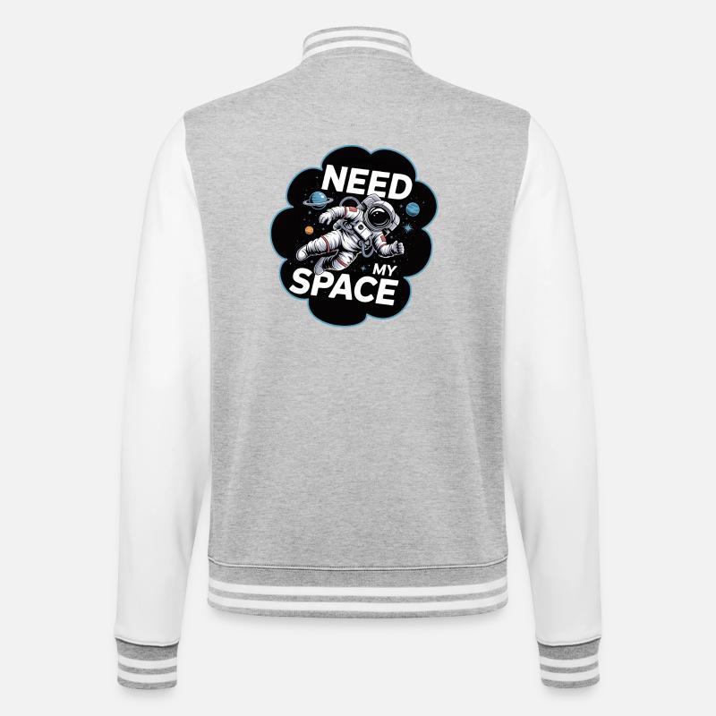 J’ai besoin de mon astronaute spatial - Veste Teddy - gris chiné / blanc