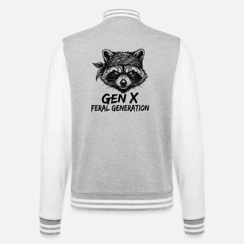 Waschbär Gen X Wilde Generation - College-Sweatjacke - Grau meliert/Weiß