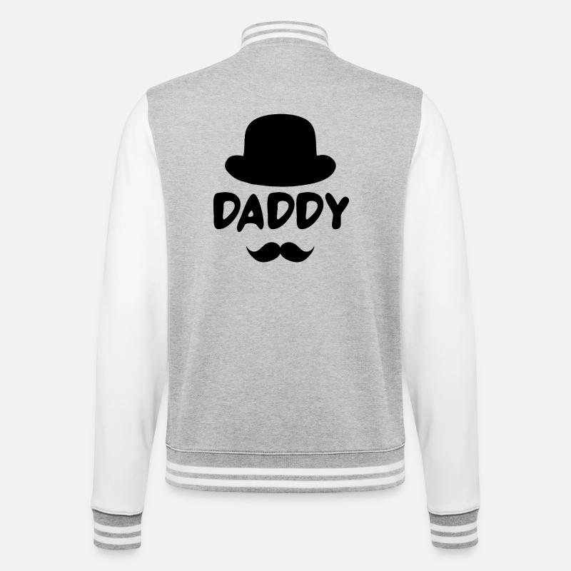 BESTER DAD - College-Sweatjacke - Grau meliert/Weiß