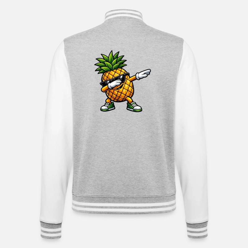 Dabbing pineapple - College Sweat Jacket - heather grey/white