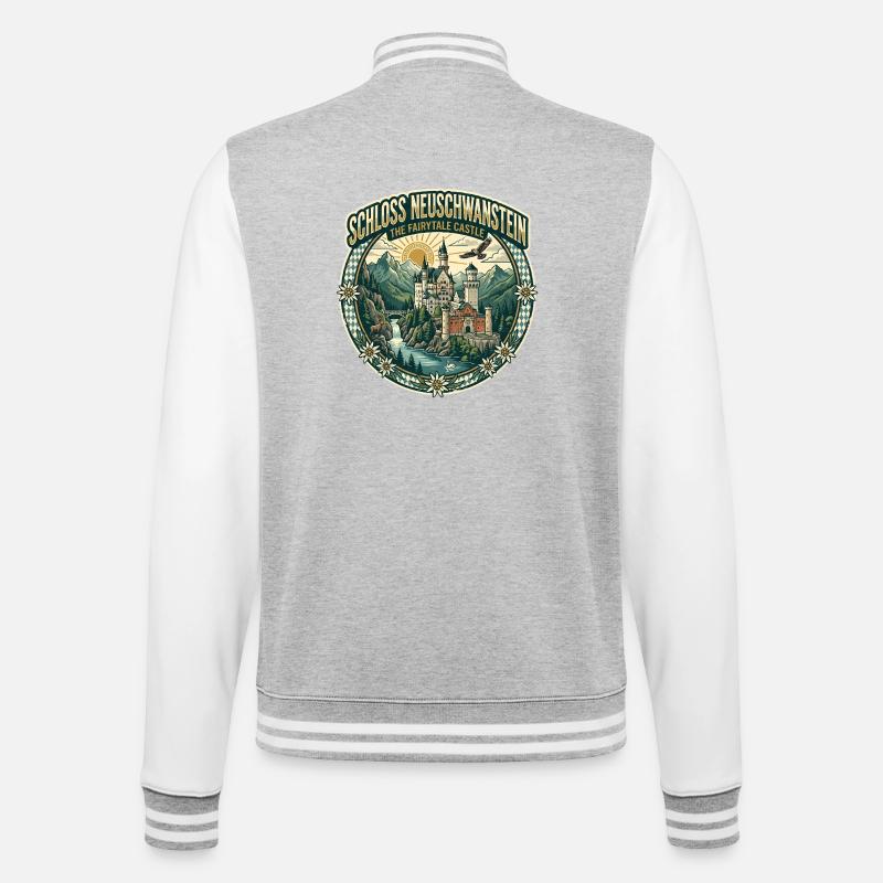 Neuschwanstein Castle - College Sweat Jacket - heather grey/white