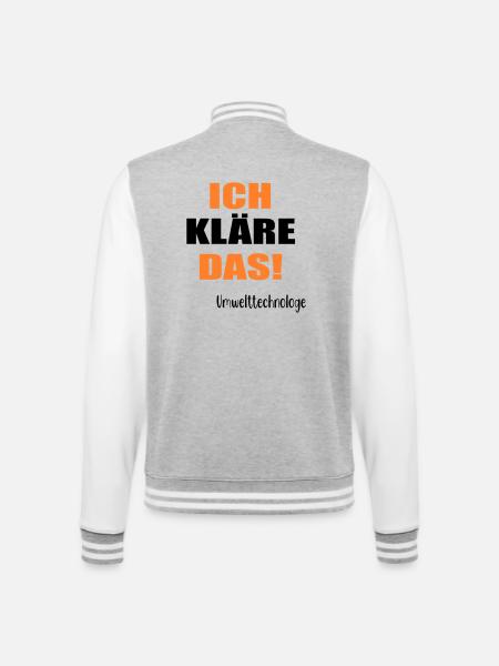 Umwelttechnologe Abwasser - College-Sweatjacke - Grau meliert/Weiß