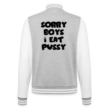 Sorry boys i eat p - College-Sweatjacke - Grau meliert/Weiß - Hinten - Marisol (170cm)