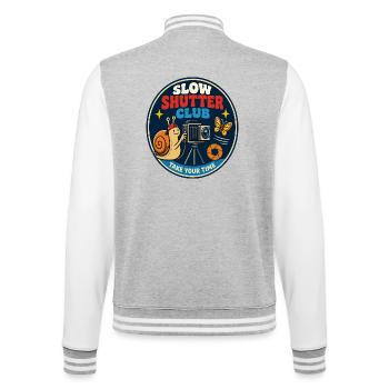 Slow Shutter Club for Photography Fans - College Sweat Jacket - heather grey/white - Back - Marisol (170cm)