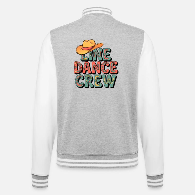 Line Dance Crew Retro - Bluza college - szary melanż/biały