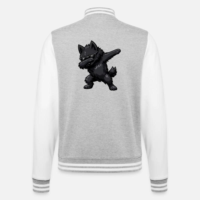 Tabbing Schipperke - Veste Teddy - gris chiné / blanc