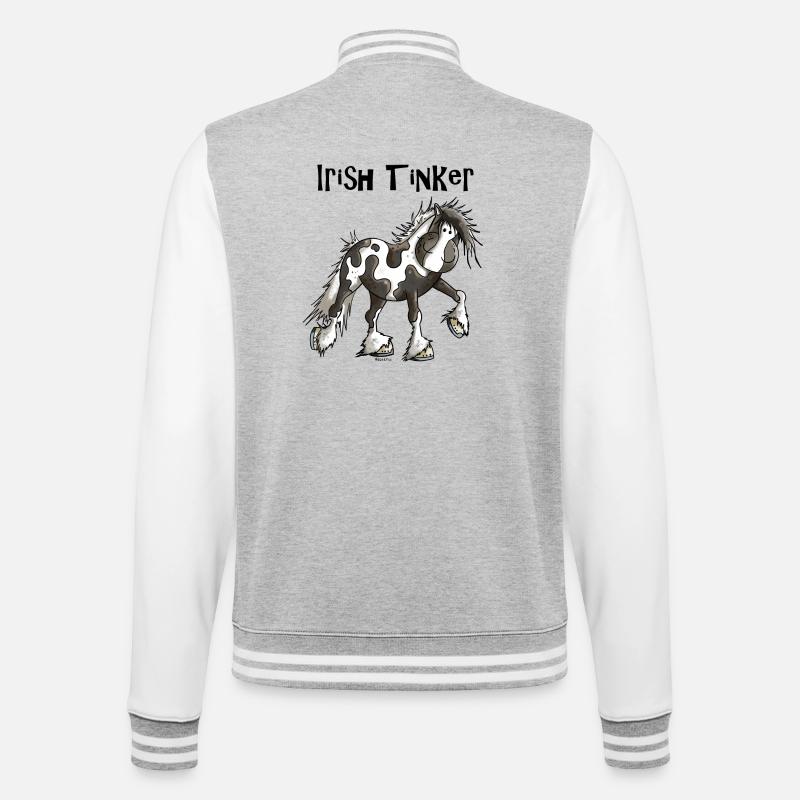 Tracy der Irish Tinker - College-Sweatjacke - Grau meliert/Weiß
