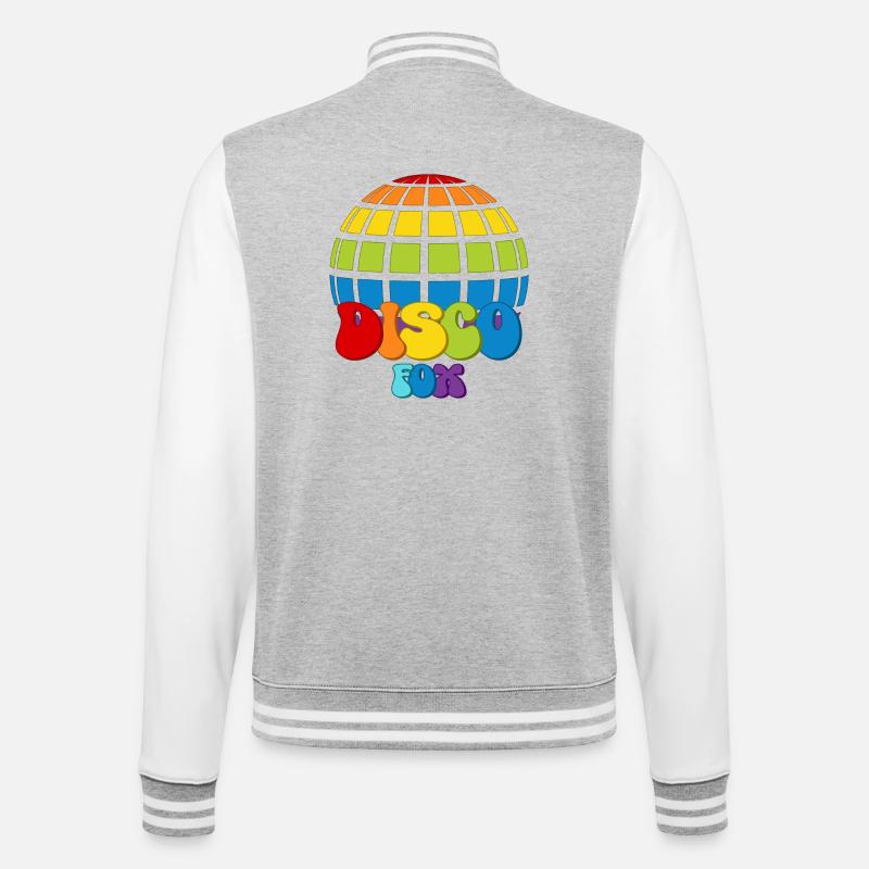 Disco Fox Discokugel Groovy Discothek Discofox - College-Sweatjacke - Grau meliert/Weiß