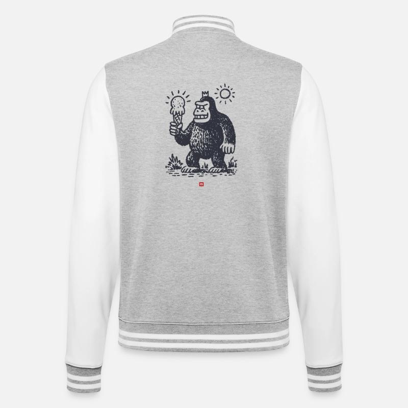 Königlicher Monster Eiszauber - College-Sweatjacke - Grau meliert/Weiß