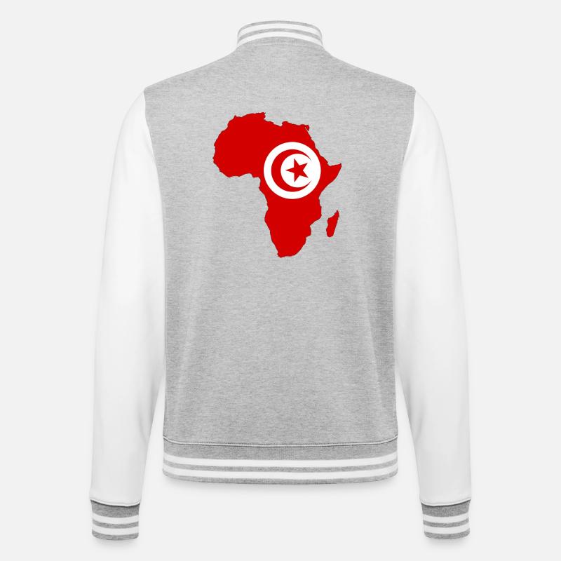 Drapeau de la Tunisie Afrique - Veste Teddy - gris chiné / blanc
