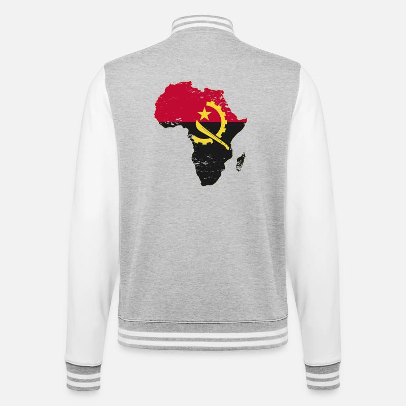Drapeau de l’Angola Afrique - Veste Teddy - gris chiné / blanc