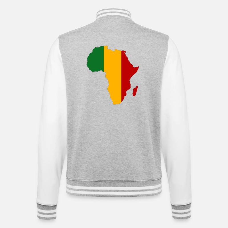 Mali Drapeau Afrique - Veste Teddy - gris chiné / blanc