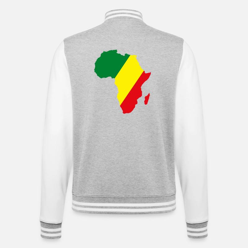 Kongo_Flagge_Afrika - College Sweat Jacket - heather grey/white