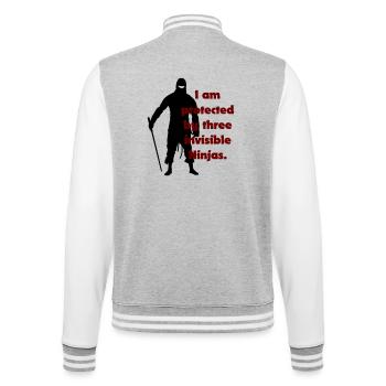 I am protected by three invisible ninjas - College Sweat Jacket - heather grey/white - Back - Marisol (170cm)