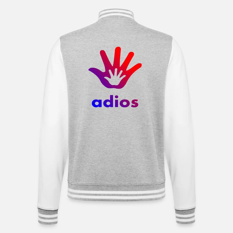 Main Adios - Veste Teddy - gris chiné / blanc